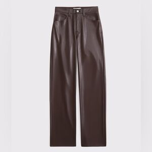 Abercrombie & Fitch Dark Brown Straight vegan leather pants